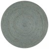 VidaXL Covor manual, verde măsliniu, 150 cm, iută, rotund 133670