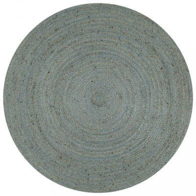vidaXL Covor manual, verde măsliniu, 150 cm, iută, rotund 133670 foto
