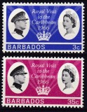 DB1 Barbados 1966 Vizita Regala 2 v. MNH, Nestampilat