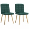 VidaXL Scaune de bucătărie, 2 buc., verde &icirc;nchis, material textil 4101096
