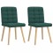 vidaXL Scaune de bucătărie, 2 buc., verde &icirc;nchis, material textil 4101096