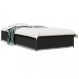 VidaXL Cadru de pat, negru, 100x200 cm, lemn prelucrat și metal 845106