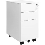 SONGMICS Dulap mobil tip rollbox pentru birouri, 3 sertare pentru documente A4, otel, 30x45x60 cm, alb Household NewTrend