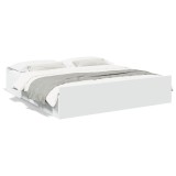 Cumpara ieftin Cadru de pat cu sertare alb 200x200 cm lemn prelucrat