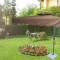 Umbrela de soare, 2.2 m x 2.2 m, Bej, stalp din otel, Cu Talpa de Granit