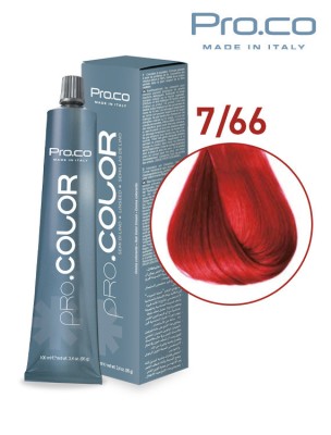 Vopsea de par profesionala PRO.COLOR 100 ml - Pro.Co - 7/66 ROSU FERRARI foto