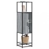 Dulap inalt Gossi gri sonoma 35.5x35x139 cm, lemn prelucrat, depozitare cu rafturi living/dormitor