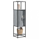 Dulap inalt Gossi gri sonoma 35.5x35x139 cm, lemn prelucrat, depozitare cu rafturi living/dormitor