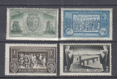 ROMANIA 1933 LP 104 CENTENARUL ORASULUI TURNU SEVERIN SERIE MNH foto