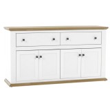 Cumpara ieftin Comoda mdf alb maro stejar grand Leon 160x45x87 cm