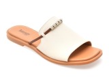 Papuci IMAGE albi, 35001, din piele naturala
