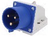 Conector alimentare AC, IEC 60309, IP44, 32A, 230V AC, 3 pini, PCE - 523-6