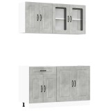Cumpara ieftin Set dulapuri de bucatarie 4 piese &bdquo;Kalmar&rdquo; gri beton Lemn