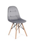 Scaun living si bucatarie BUC 232V, ergonomic, catifea, picioare lemn, tije metalice, 110 kg