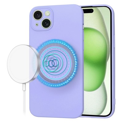 Husa silicon iPhone 15 Plus Techsuit SoftFlex MagSafe, violet foto