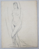 LUCRETIA MIHAIL SILION , NUD LANGA DRAPERIE , DESEN , INTERBELIC