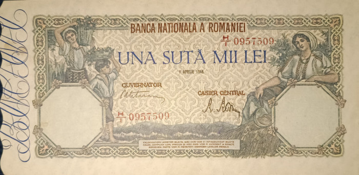 SD0071 Romania 100000 lei 1 aprilie 1946