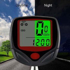 Calculator pentru biciclete, computer electric pentru motociclete de munte, temporizator LED, display LCD, plastic ABS, negru/rosu
