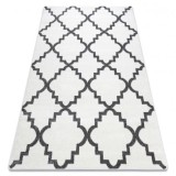 Covor Sketch - F343 cremă și gri marocani Trellis, 160x220 cm