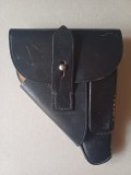NI82 Toc german din piele neagră pentru pistol Walther