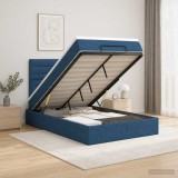 Cumpara ieftin Pat Ottoman cu Saltea si LED albastru 120 x 200 cm Tesatura