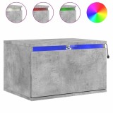 Cumpara ieftin Noptiera montata pe perete cu lumini LED, gri beton
