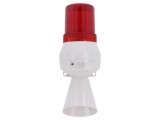 Semnalizator luminos și acustic 24VDC BA15D roșu IP43