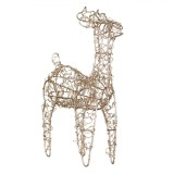 Decoratiune de Craciun, Metalic, 15cm, Culoare Bej, Glitter, Cerb, Oem