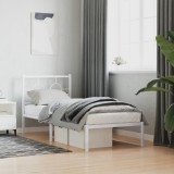 VidaXL Cadru de pat metalic cu tăblie, alb, 80x200 cm 376266