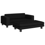 Cumpara ieftin Pat pentru caini cu extensie, negru, 100x50x30 cm, catifea