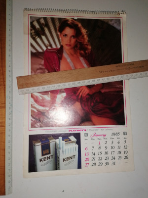 RAR CALENDAR PLAYBOY 1985 - RECLAME TIGARI KENT foto