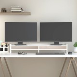 Cumpara ieftin Suport pentru monitor, alb, 100x24x16 cm, lemn masiv pin