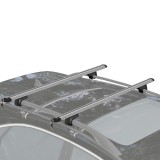 HOMCOM Bare transversale auto 135 cm, portbagaj blocabil cu 2 chei, compatibile cu șine laterale de 120 cm, argintie | Aosom Romania