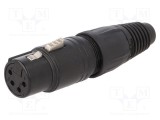 Conector XLR mamă PIN 4 NEUTRIK, drept pe cablu 3,5&divide;8mm