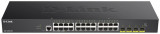 D-link switch dgs-1250-28x 24 porturi gigabit 4 porturi sfp+capacity 128gbps cpu speed: 800 mhz ddr3