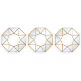 Set 3 oglinzi decorative Estrella, Versa, 25 x 25 cm, plastic