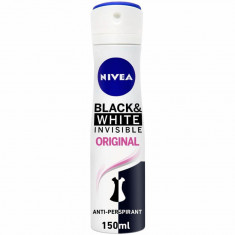 Spray Deodorant Nivea Black&White Invisible Clear, 150 ml, Deodorant Femei, Deodorant Spray Nivea, Antiperspirant Nivea, Deodorante si Antiperspirante