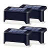 Set 4 Lampi Solare LED Exterior, Gard, Scari, Lumina Calda, IP65, Rezistente Apa, Negru