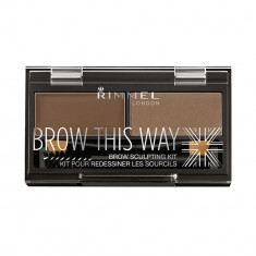 Kit pentru conturarea sprancenelor Brow This Way 002 Medium Brown, 1.4 g, Rimmel London