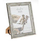 Rama foto din lemn cu aspect brushed, dublu, 20x25cm, Gri, CMCLASS