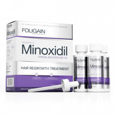 Minoxidil Foligain 2%, Pentru Femei, 3 Luni Aplicare, Tratament Impotriva Caderii Parului, Pipeta Inclusa