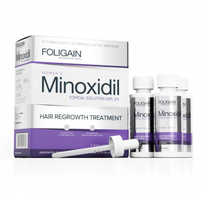 Minoxidil Foligain 2%, Pentru Femei, 3 Luni Aplicare, Tratament Impotriva Caderii Parului, Pipeta Inclusa foto