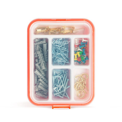 Set dibluri/cuie/carlige bricolaj Handy, 266 piese, caseta plastic foto