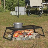 vidaXL Grătar de camping pliabil Negru 58 x 31 x 2 cm Oțel aliat 42030066