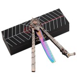 Cumpara ieftin Briceag de antrenament DEPOX&reg;, Spider King, model piaptan, 22.5 cm, multicolor, cutie lemn