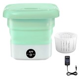 Mini Masina de Spalat APF&reg;, Pliabila, Portabila de 3 kg cu Centrifuga pentru Camping si Calatorii, Verde