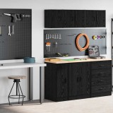 VidaXL Dulapuri de garaj 2 buc Lemn negru prelucrat