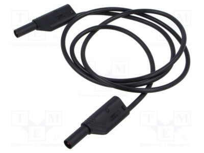 Cablu de măsurare HIRSCHMANN T&amp;amp;M 32A 1m negru cu soclu axial 4mm foto