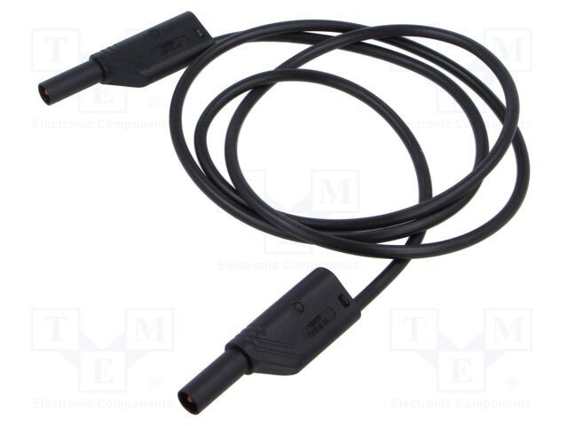 Cablu de măsurare HIRSCHMANN T&amp;M 32A 1m negru cu soclu axial 4mm