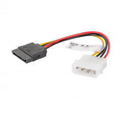 Cablu de alimentare Molex 4-pin tata la SATA 15-pin mama, Lanberg 41321, lungime 15 cm